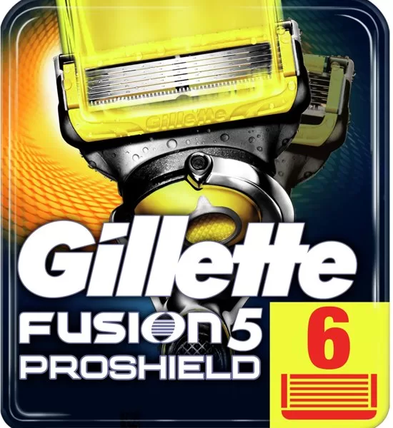 Gillette Fusion ProShield Scheermesjes – 6 Navulmesjes voor Bescherming en Comfort, Irritatievrije Scheerervaring