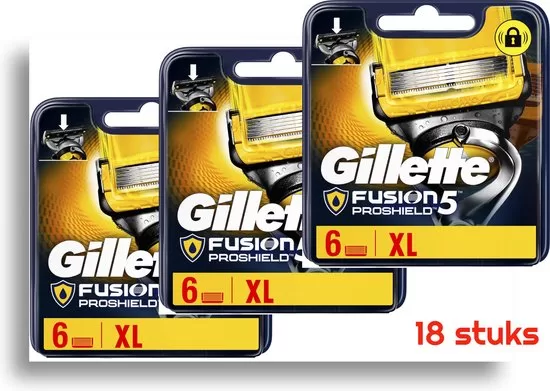 Gillette Fusion ProShield Scheermesjes – 18 Stk. für eine sanfte Rasur – Optimaler Schutz & Komfort, kompatibel mit Fusion Rasierer