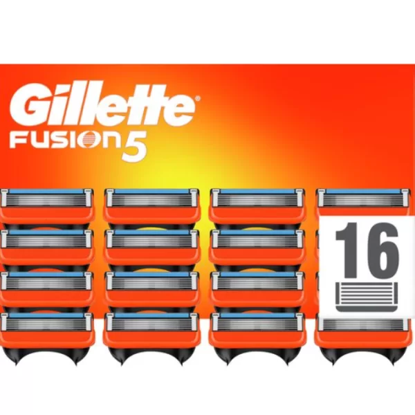 Gillette Fusion5 Scheermesjes - 16 Navulmesjes met 5 Dichte Mesjes, Precisietrimmer, Ergonomisch Handvat, Maximaal Comfort & Glijden