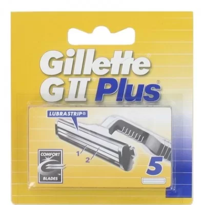 Gillette GII Plus Rasierklingen – 5 Stück, Hochwertige Rasur, Komfort für empfindliche Haut, Rasierbedarf für Männer