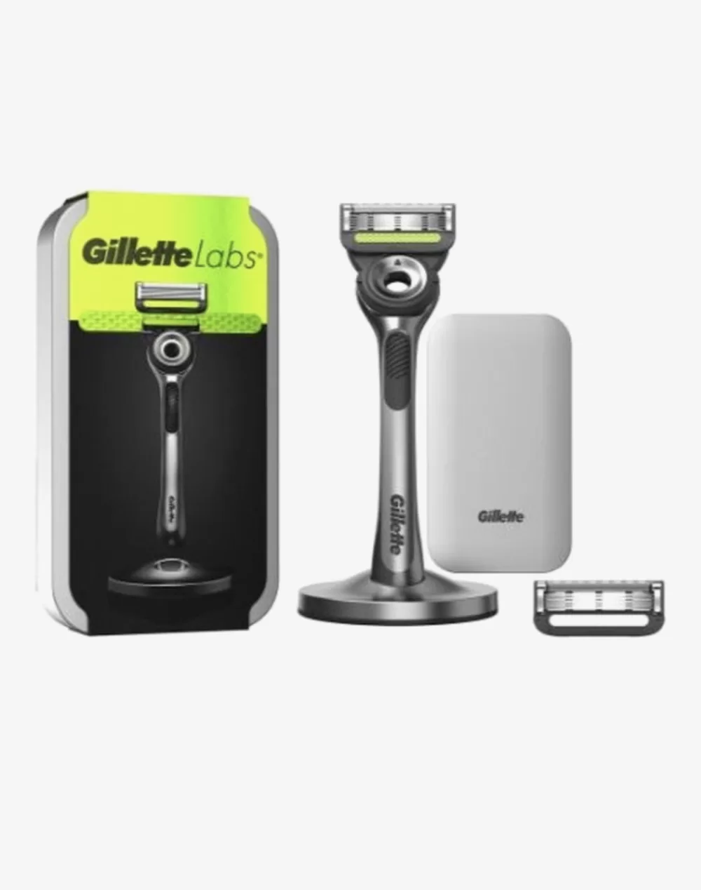 Gillette Labs Scheersysteem - Exfoliërend, 2 Mesjes, Duurzaam Handvat, Magnetische Reis Etui, Comfortabele Scheerbeurt voor Mannen