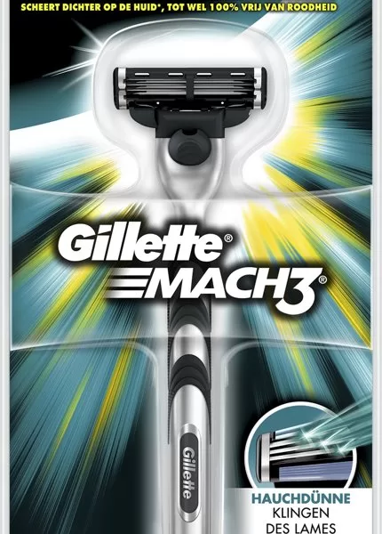 Gillette Mach 3 Scheermes - 1 stuk - Dicht scheren zonder roodheid, microfin skinguard, verende mesjes, compatibel met alle Mach3 systemen.