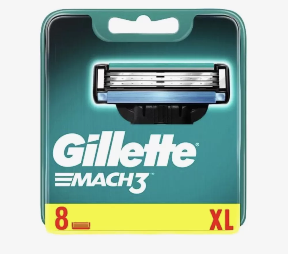 Gillette Mach3 Navulmesjes - 8 Stuks, DuraComfort, Gelstrip, Skin Guard, Geschikt voor alle Mach3 Scheersystemen, Comfortabel Scheren zonder Roodheid