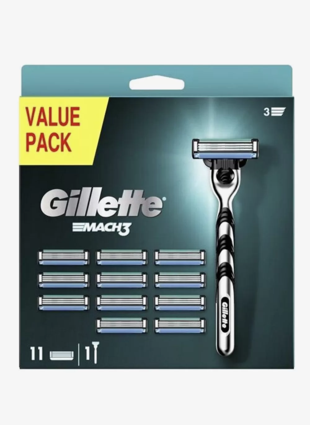 Gillette Mach3 Scheersysteem met 11 Navulmesjes - DuraComfort Mesjes, Gelstrip & SkinGuard voor een Comfortabele Scheerbeurt