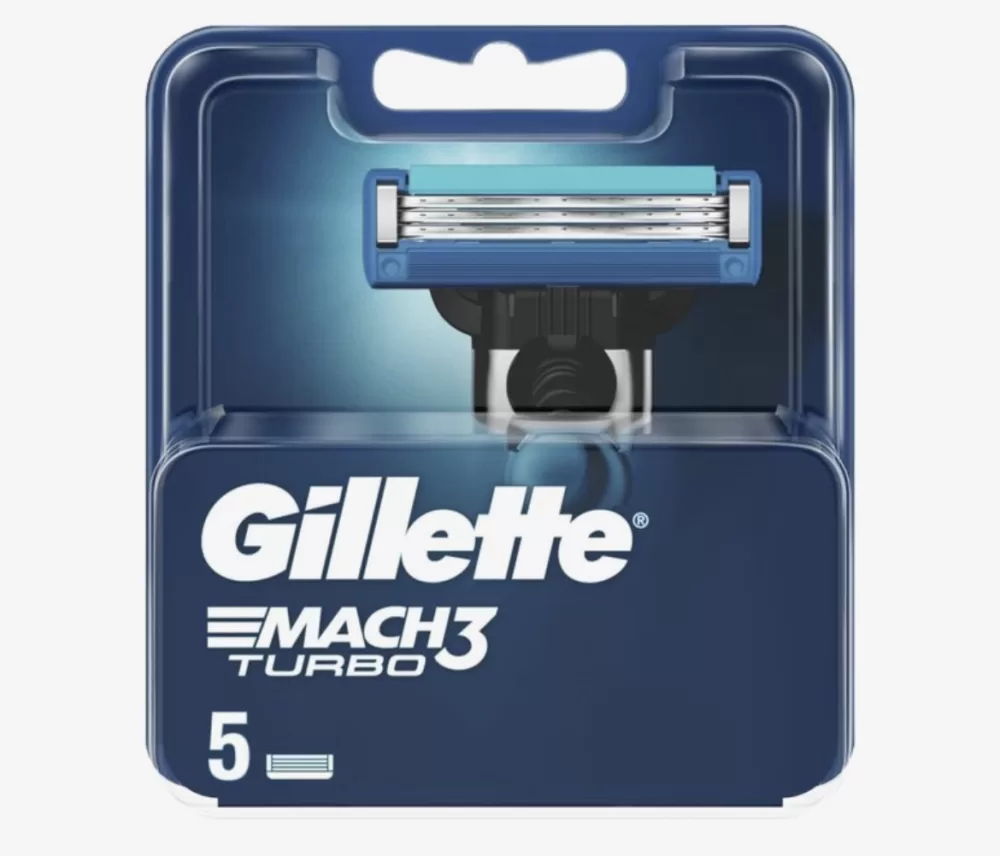 Gillette Mach3 Turbo Scheermesjes - 5 Stuks, 3 Mesjes, Sterker dan Staal, Gladde Scheerbeurt, Langdurige Bescherming, Voor Alle Mach3 Handvatten