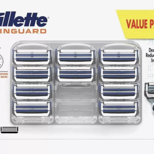 Gillette Skinguard Sensitive Scheermesjes - 10 Stuks - Minimaal huidcontact, glad scheerresultaat, ideaal voor gevoelige huid, past op Fusion houders.