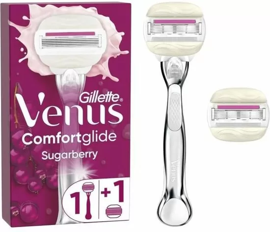 Gillette Venus Comfortglide Sugarberry Scheerapparaat für Frauen, 5 Mesjes, Vochtstrips, Duurzaam Handvat, Langdurige Gladheid, EAN 8001090591937