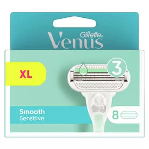 Gillette Venus Deluxe Smooth Sensitive Scheermesjes voor Vrouwen - 8 Navulmesjes met 5 Mesjes & SkinElixir voor Gladheid & Huidbescherming