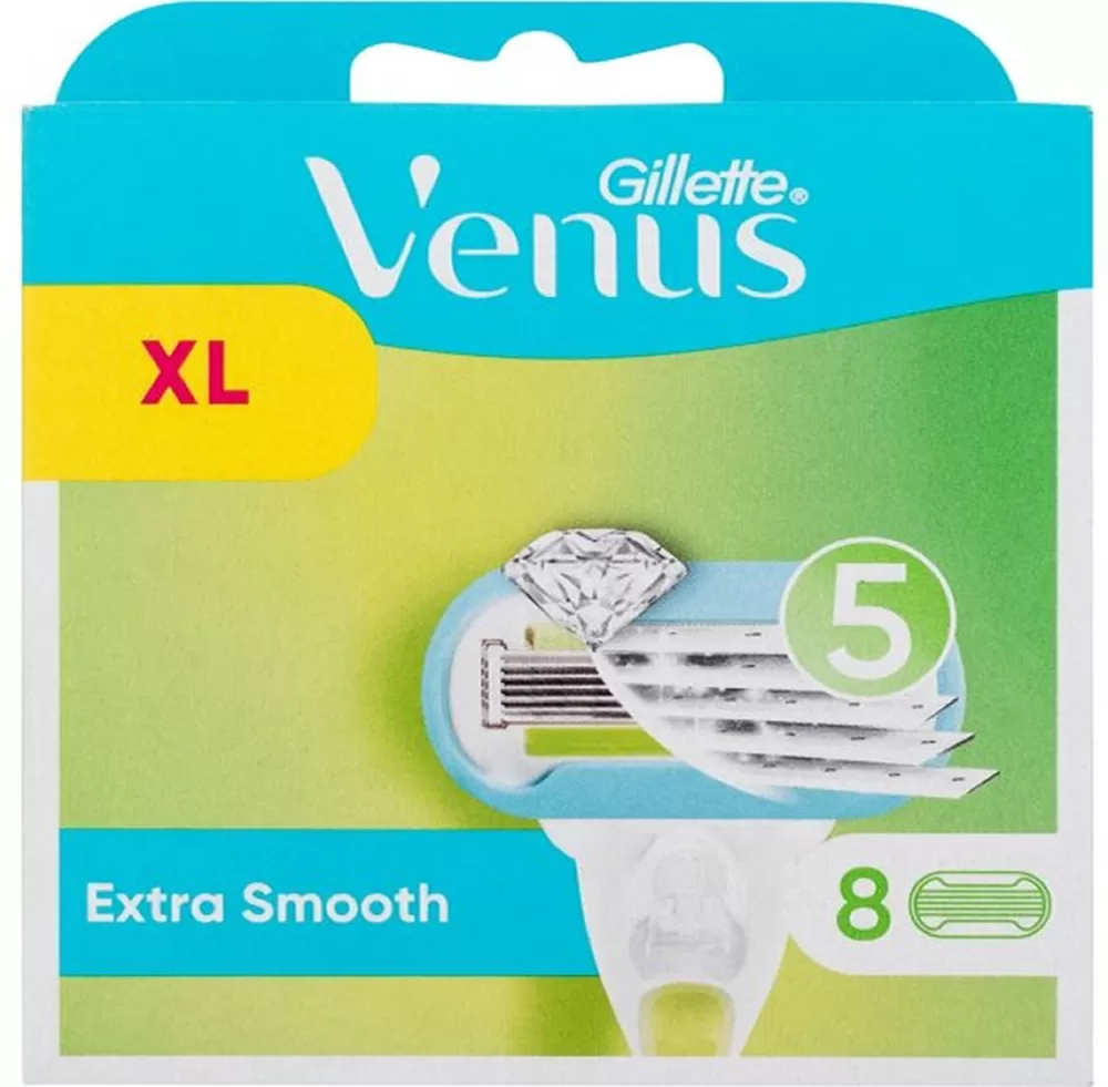 Gillette Venus Extra Smooth Scheermesjes - 8 Navulmesjes voor Vrouwen - 5 Mesjes per Navul, Langdurige Gladheid, Flexibel Ontwerp