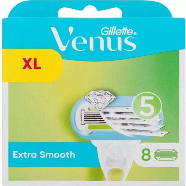 Gillette Venus Extra Smooth Scheermesjes - 8 Navulmesjes voor Vrouwen - 5 Mesjes per Navul, Langdurige Gladheid, Flexibel Ontwerp