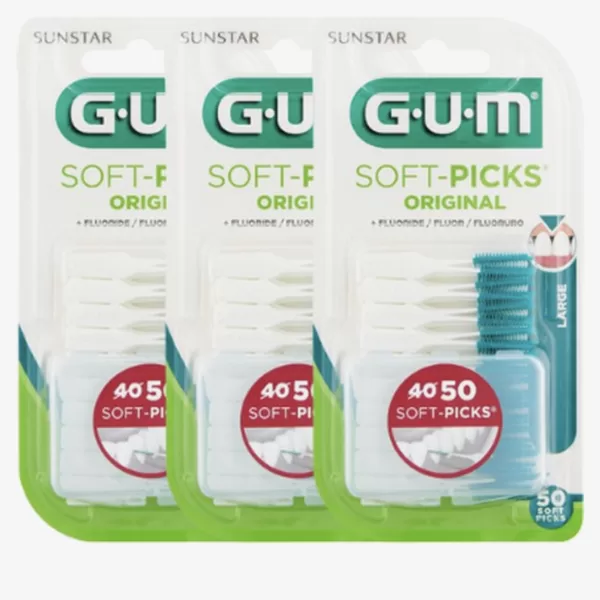 GUM Soft-Picks Large - 3x50 Stuks - Voordeelverpakking voor Gezond Tandvlees - Ideaal voor Orthodontie en Implantaten