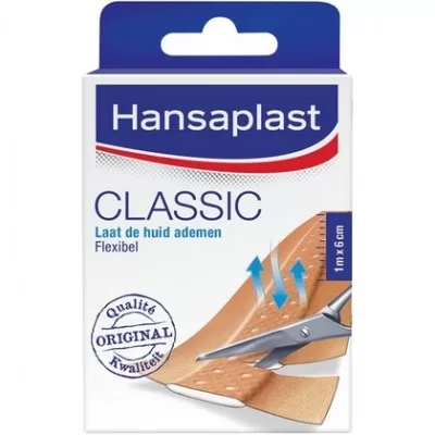 Hansaplast Classic Pleisters 1m x 6cm – Textielweefselpleisters voor Kleine Wondjes, Schokdempend en Sterk Kleefend