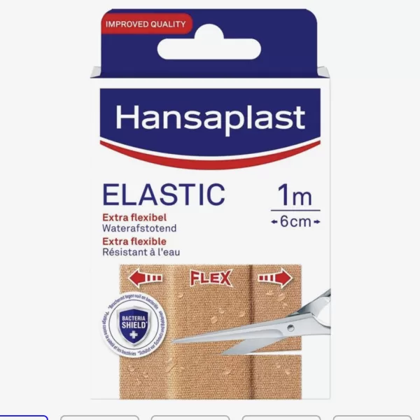 Hansaplast Elastic Pleisters - Textielweefsel, Schokdempend, Sterke Kleefkracht, Geschikt voor Kleine Wondjes, 20 Stuks