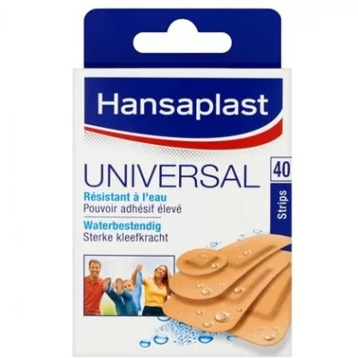 Hansaplast Universal Pleisters – Waterbestendige Pleisters voor Wondjes, Snij- en Schaafwonden Bescherming, 20 Stuks