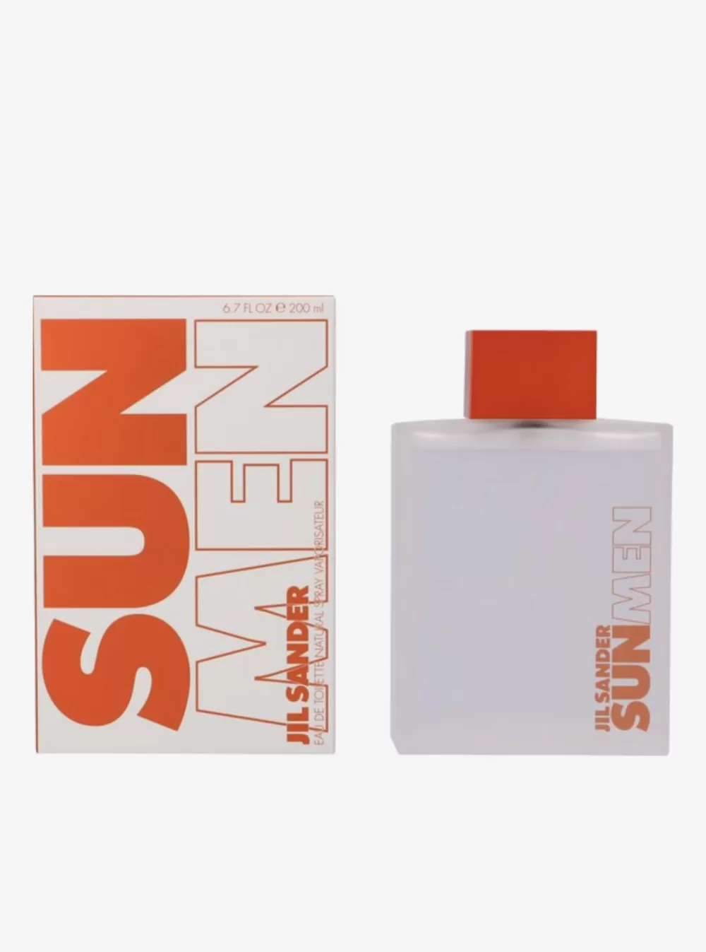 Jil Sander Sun Eau de Toilette 200 ml - Herenparfum, Fris & Sensueel, Houtachtig Amber, Perfect voor de Zomer