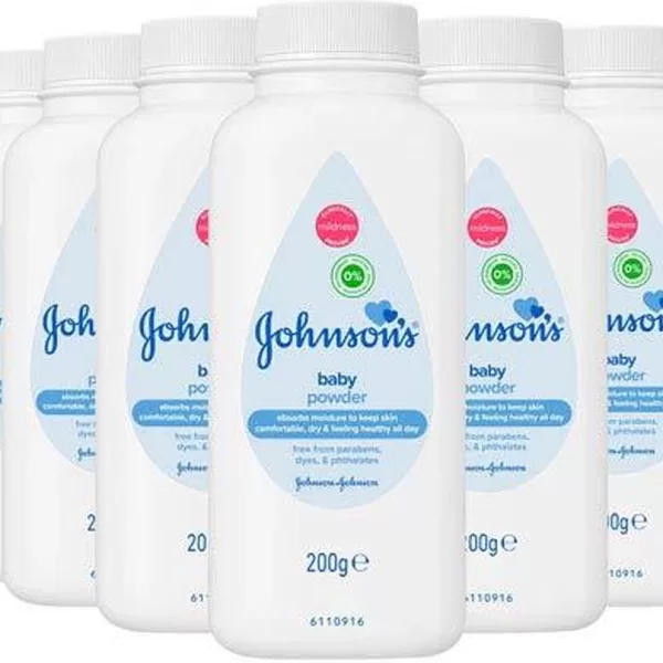 Johnson's Babypoeder 6 x 200g - Talkpoeder, hypoallergeen, dermatologisch getestet, unisex, voordeelverpakking für zachte, droge Haut