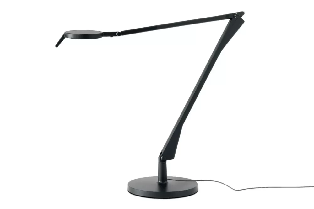 Kartell Aledin Tec Mat Tischlampe Schwarz – Elegante Soft-Touch-Lampe für modernes Ambiente, flexibler Leuchtenkopf, warmes Licht