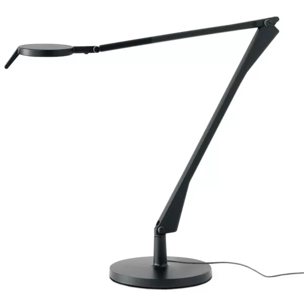 Kartell Aledin Tec Mat Tischlampe Schwarz – Elegante Soft-Touch-Lampe für modernes Ambiente, flexibler Leuchtenkopf, warmes Licht