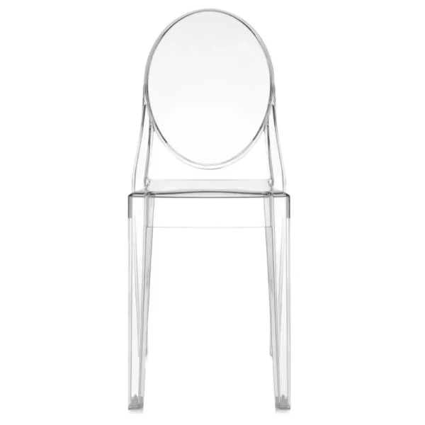 Kartell Victoria Ghost Stuhl von Philippe Starck - eleganter, witterungsbeständiger Designstuhl mit viktorianischer Rückenlehne, transparent, für drinnen & draußen