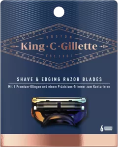 King C. Gillette ProGlide Scheermesjes - 6 stuks, 5 Anti-frictiemesjes, FlexBall Technologie, Precisietrimmer, Voor een Gladde Scheerbeurt