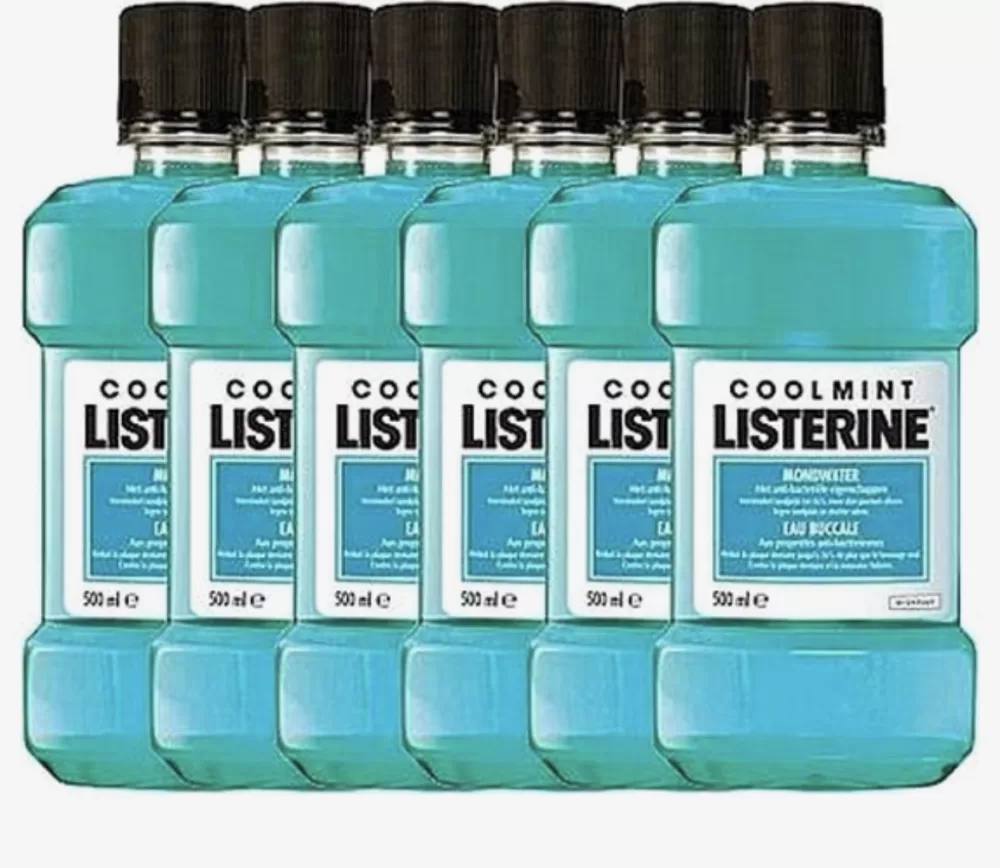 Listerine Coolmint Mondwater - Voordeelverpakking 6x500ml - Antibacterieel, Tandplakbestrijding, Frisse Adem, Klinisch Bewezen