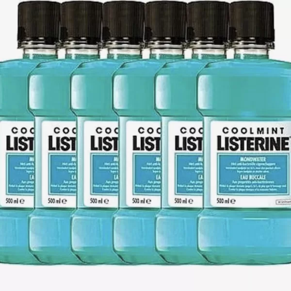 Listerine Coolmint Mondwater - Voordeelverpakking 6x500ml - Antibacterieel, Tandplakbestrijding, Frisse Adem, Klinisch Bewezen