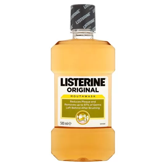 Listerine Original Mundwasser 500ml – Effektive Mundhygiene für frischen Atem und gesunde Zähne, antiseptisch und erfrischend