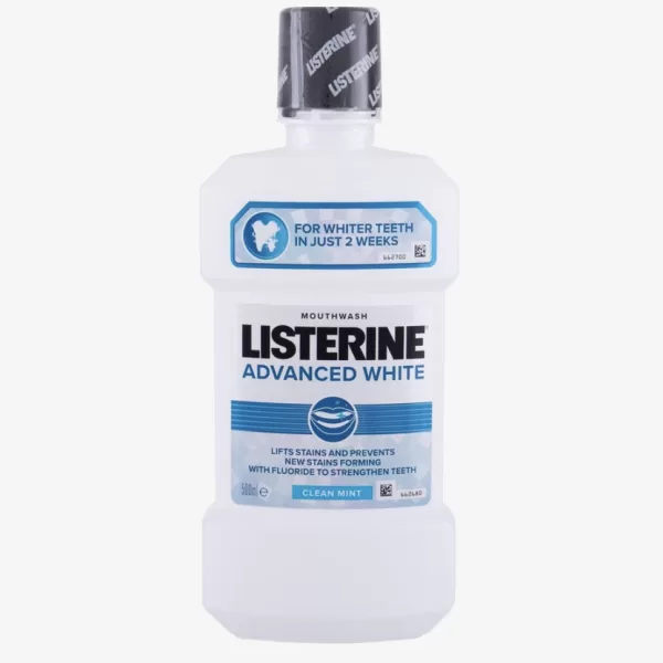 Listerine Stay White Mundspülung 500ml - Whitening, frischer Atem, antibakteriell, Zahnschutz, für ein strahlendes Lächeln