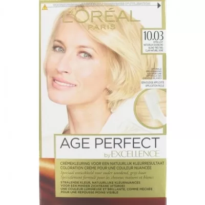 L'Oréal Excellence Age Perfect Haarfarbe 10.03 Natürlich Goudblond – Anti-Aging Formel für strahlendes, graues Haar