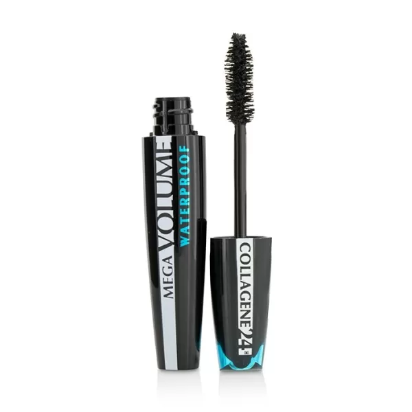 L'Oreal Mega Volume Collagene 24H Waterproof Mascara - Intensives Volumen, langanhaltend, wischfest, für dramatische Wimpern, 9,5 ml