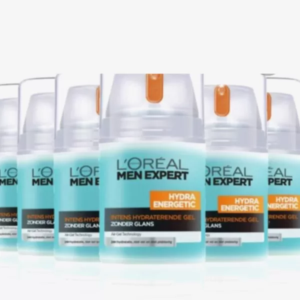 L'Oréal Men Expert Hydra Energetic Gezichtsgel 6x50ml - Intens Hydraterend, Anti-Glans, Verkoelend Effect, Voor Vette Huid