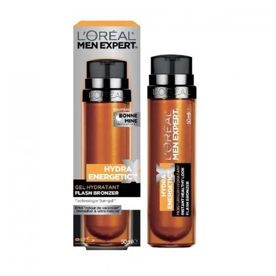 L’Oreal Men Expert Hydra Energetic X Instant Healthy Look Sun-Gel 50ml - 2 stuks, Hydratatie, Frisse uitstraling, Niet vet, 48 uur energie boost