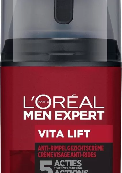 L'Oréal Men Expert Vita Lift 5 Gezichtscrème 50 ml - Anti-Veroudering, Vermindert Rimpels, Verstevigt en Hydrateert Huid