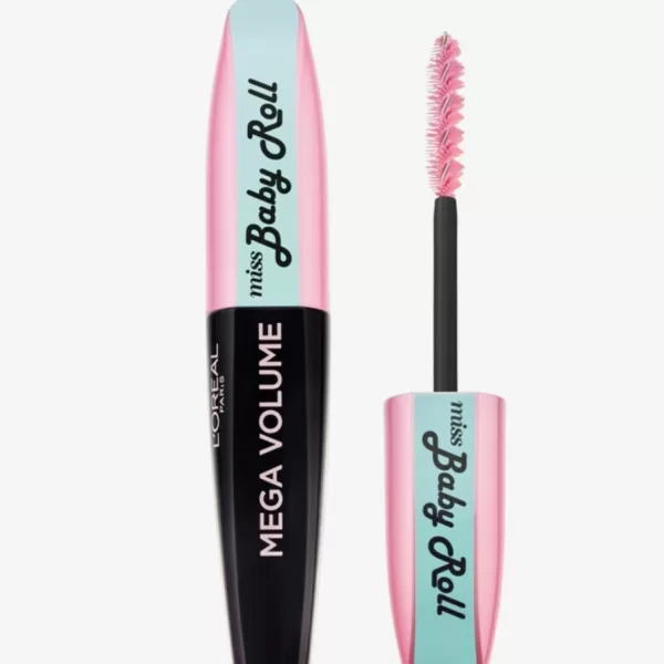 L'Oreal Miss Baby Roll Waterproof Mascara Black - Volumen & Schwung für atemberaubende Wimpern, langanhaltend, wasserfest