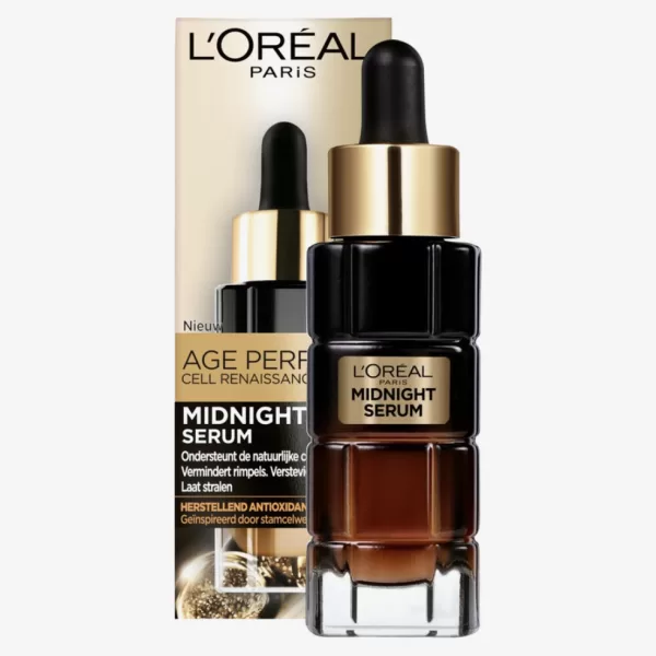 L'Oréal Paris Age Perfect Cell Renaissance Midnight Serum 30ml - Anti-Aging, Rimpelvermindering, Gladde en Stralende Huid, Met Neohesperidine & Vitamine E