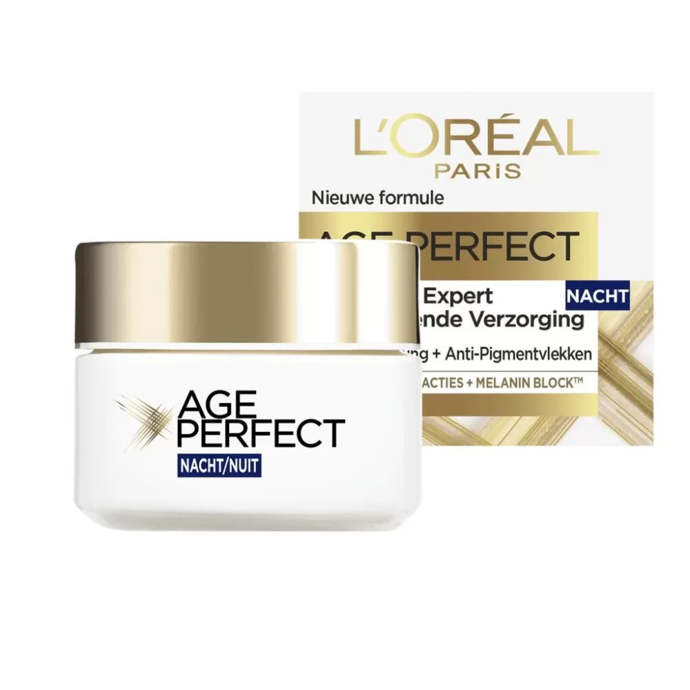 L'Oréal Paris Age Perfect Collageen Nachtcrème 50ml - Verstevigend, Anti-rimpel, Voor Rijpe Huid, Geschikt voor Vrouwen 50+