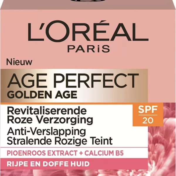 L'Oréal Paris Age Perfect Golden Age Dagcrème SPF 20 - Versterkend voor Rijpe Huid, Hydratatie & Anti-Aging, 50ml