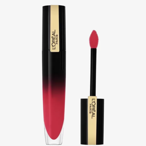 L'Oréal Paris Brilliant Signature Lippenstift 306 Be Innovative - Roter, ultra-glänzender Liquid Lipstick für intensive Farbe und langanhaltenden Glanz