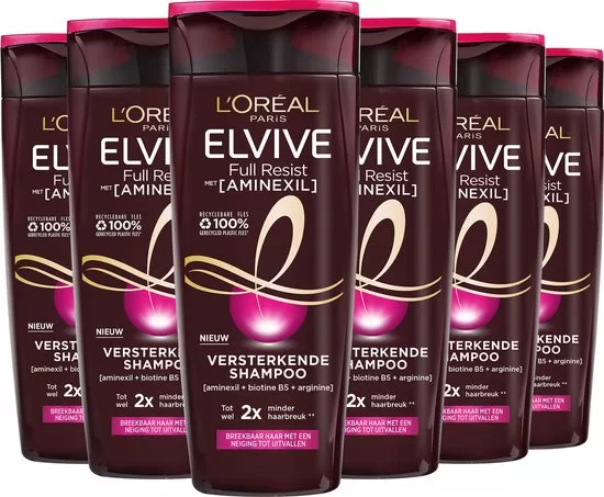 L’Oréal Paris Elvive Full Resist Power Shampoo 6x250ml – Versterkt en voedt haar en hoofdhuid met Biotine en Vitamine B5