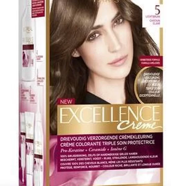 L’Oréal Paris Excellence Crème 5 - Lichtbruin Haarverf met Pro-Kératine & Ceramide - Versterkende, Beschermende Crèmekleuring