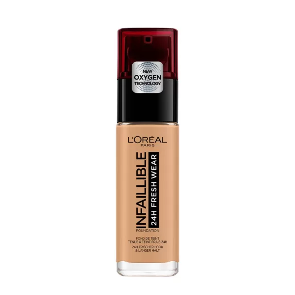 L'Oréal Paris Infaillible 24H Foundation - 260 Golden Sun, Langhoudend, Luchtige Formule, 14 Kleuren, Natuurlijke Afwerking, 30ml