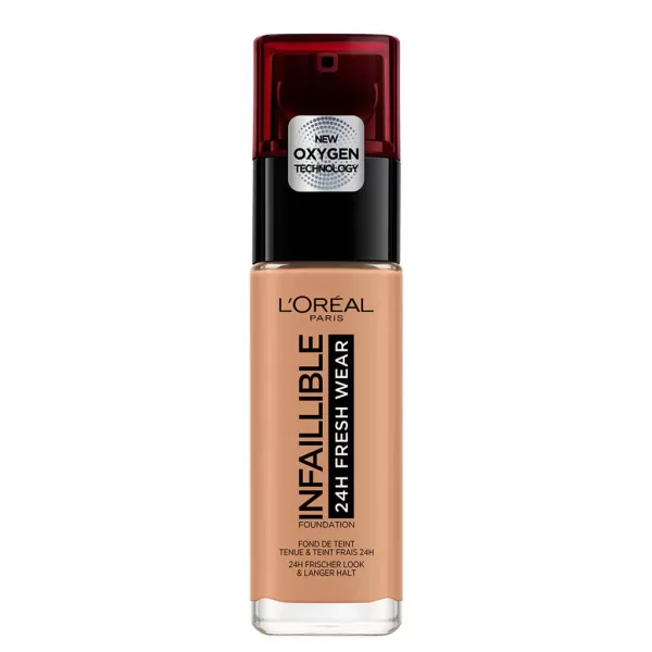 L'Oréal Paris Infaillible 24H Fresh Wear Foundation 300 Amber - Langhoudende, Luchtige Textuur voor Egaal en Frisse Huid, 14 Kleuren beschikbaar