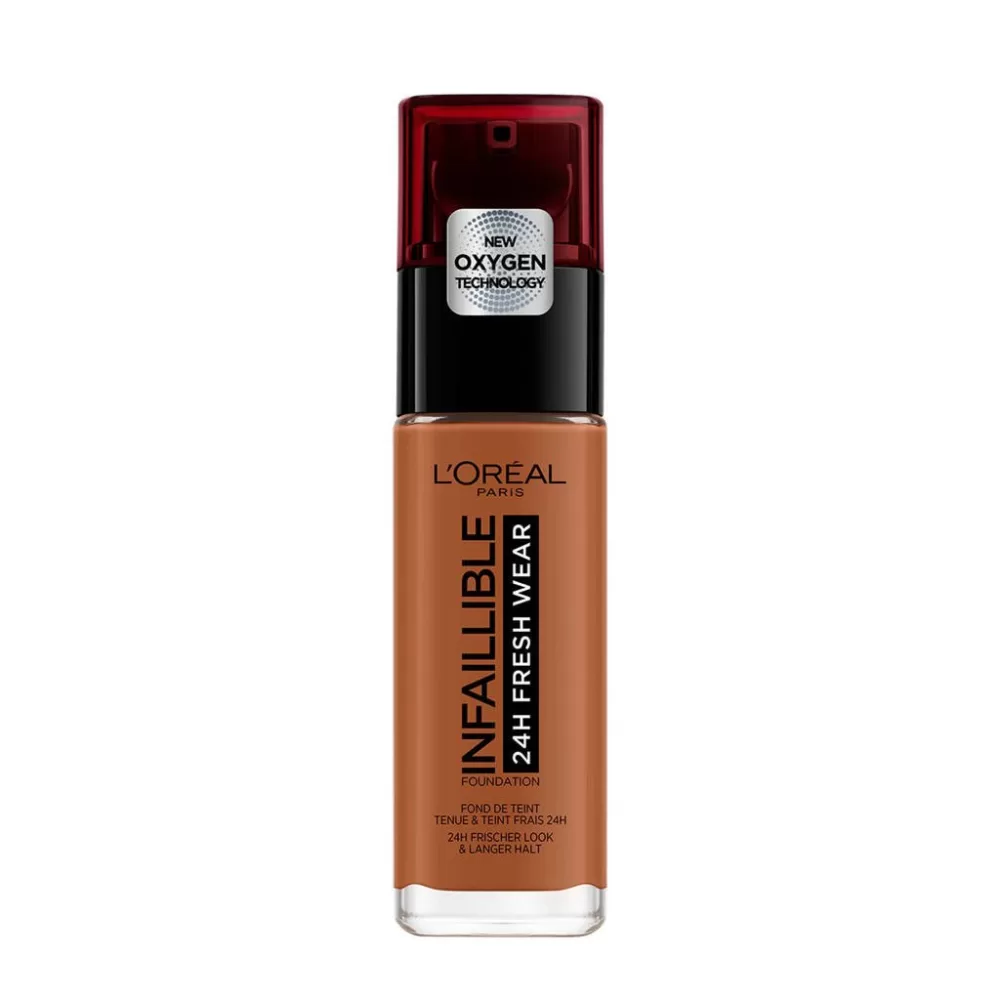 L'Oréal Paris Infaillible 24H Fresh Wear Foundation 365 Deep Gold - Langhoudende, Lichte Textuur voor een Egaal Uiterlijk, 30ml