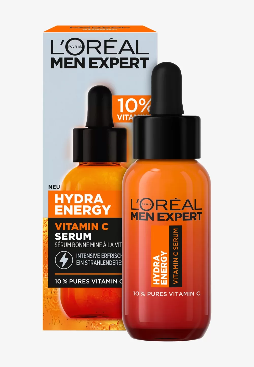 L’Oréal Paris Men Expert Hydra Energetic 30 ml - Vitamin C Serum voor Hydratatie, Verfrissing & Anti-Aging, Geschikt voor Gevoelige Huid