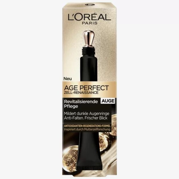 L'ORÉAL PARIS Age Perfect Oogcrème 15 ml - Zwarte Truffel, Gefermenteerde Thee, Vermindert Donkere Kringen, Verstevigt Huid, Koelende Applicator