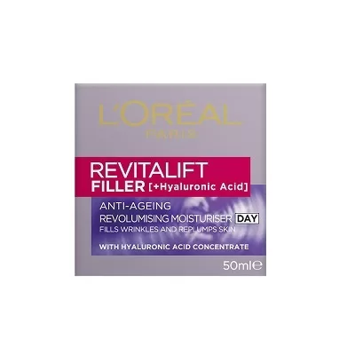 L'Oréal Paris Revitalift Filler HA Anti-Aging Tagescreme 50 ml – Hyaluron, Fibroxyl, für volle & straffe Haut, sichtbar jünger aussehen