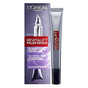 L'Oréal Paris Revitalift Filler HA Oogcrème 15 ml - Hyaluron, Vermindert Rimpels, Replumps Onder Ogen, Dubbele Applicator, Verstevigt Huid