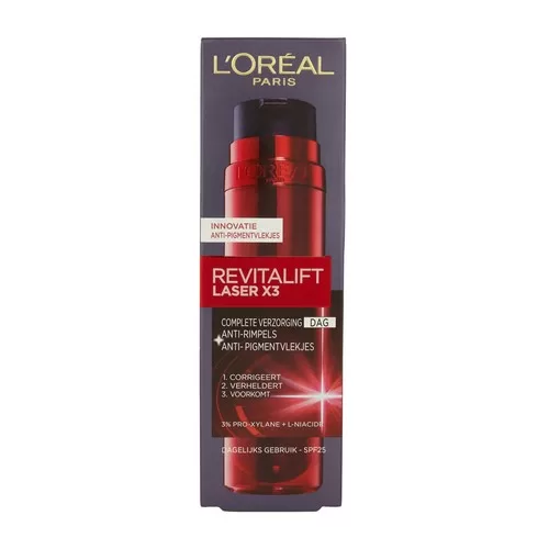 L'Oréal Paris Revitalift Laser X3 Anti-Aging Tagescreme 50ml - SPF25, reduziert Falten & Pigmentflecken, für strahlende, glatte Haut 35-65 Jahre