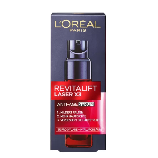 L'Oreal Paris Revitalift Laser X3 Serum 30ml - Anti-Aging, Rimpelvermindering, Verstevigend, Egaliserend, Voor Vrouwen 40+