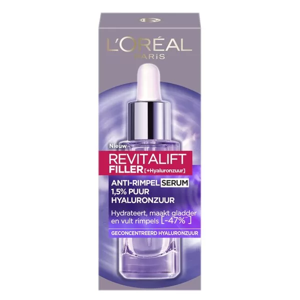 L'Oréal Paris Revitalift 1,5% Hyaluron Serum 30ml - Anti-Rimpel, Intensieve Hydratatie, Verstevigt en Vermindert Rimpels